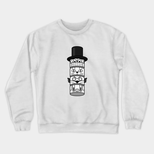 Top Hat Totem Crewneck Sweatshirt by Johnitees